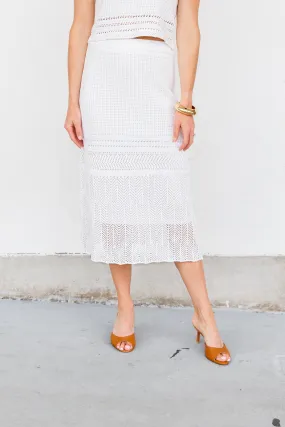 BRYSON CROCHET MIDI SKIRT Fringe Detail