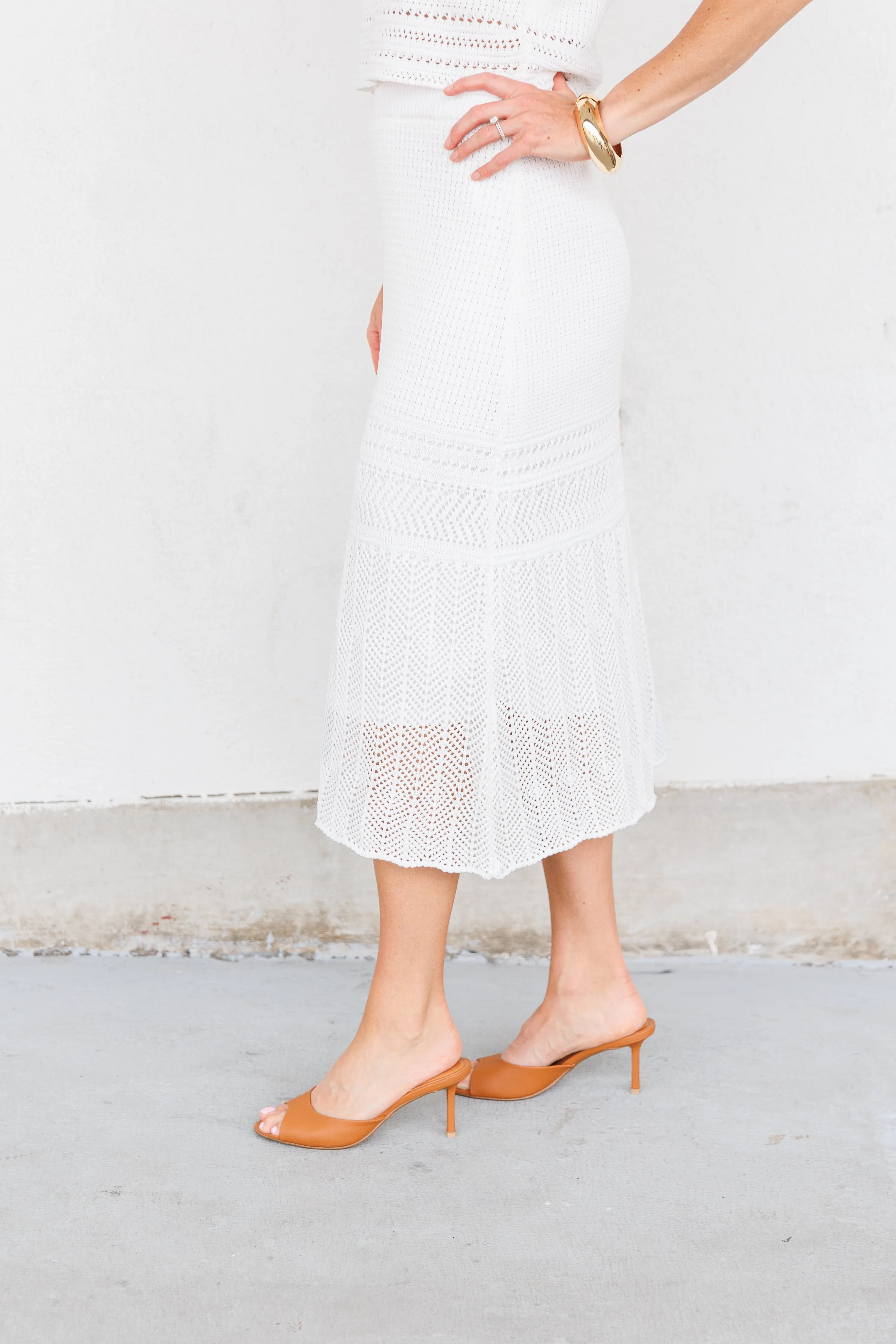Layered Style Modern Luxe BRYSON CROCHET MIDI SKIRT