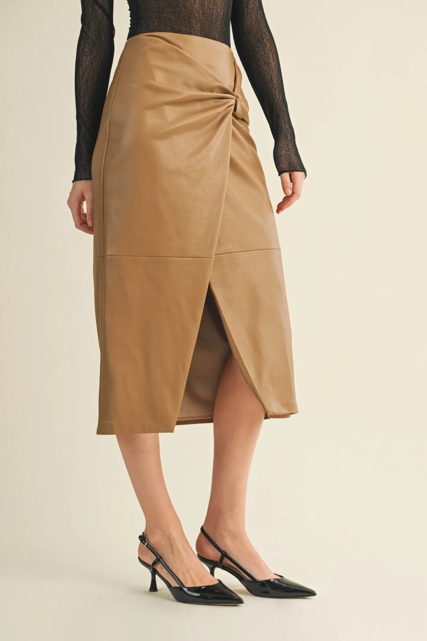 Calm Mood ABIGAIL WRAP MIDI SKIRT
