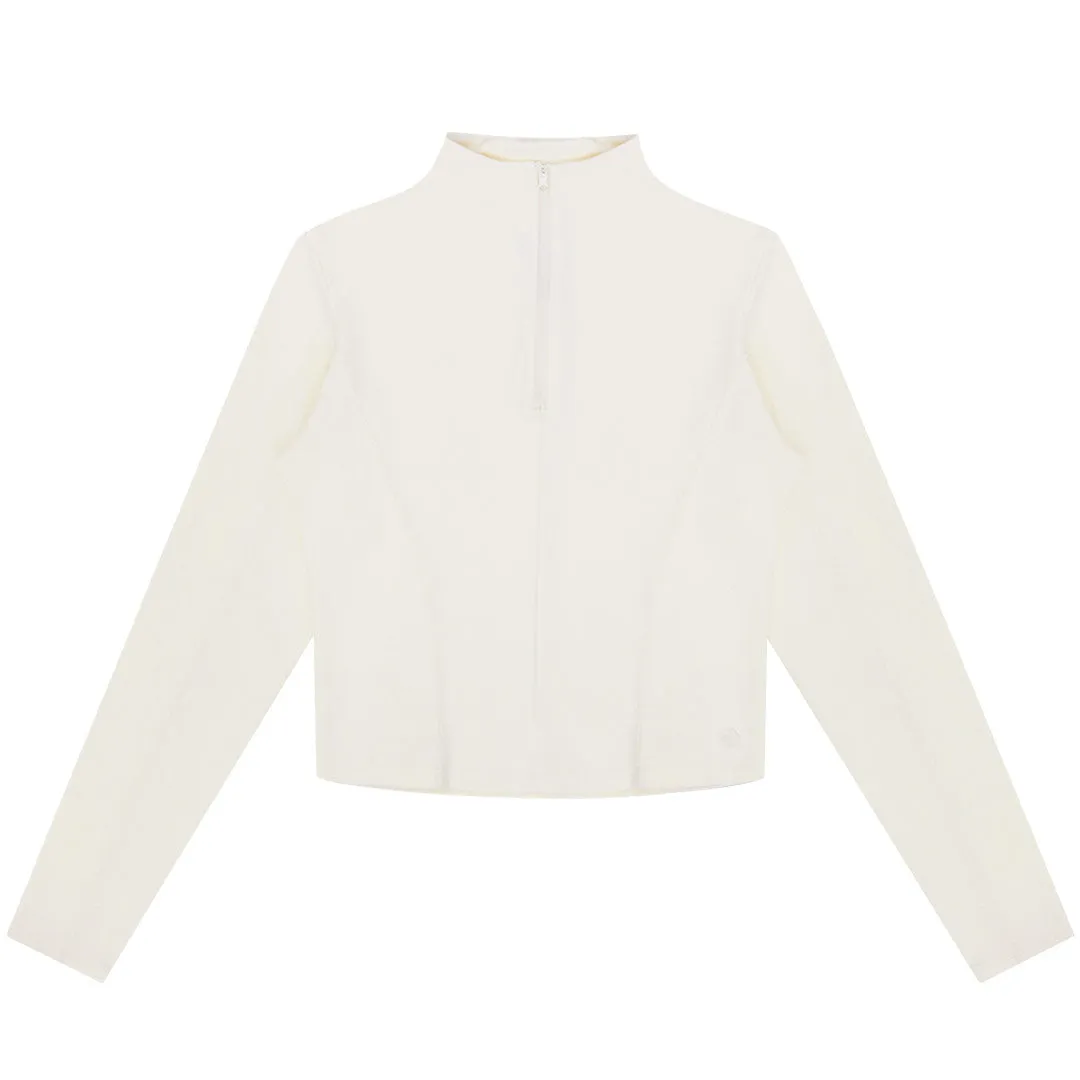 Converse - Women's Half-Zip Mock Neck Long Sleeve Top (10027392 A01) Weather Fit No Roll Collar Technology