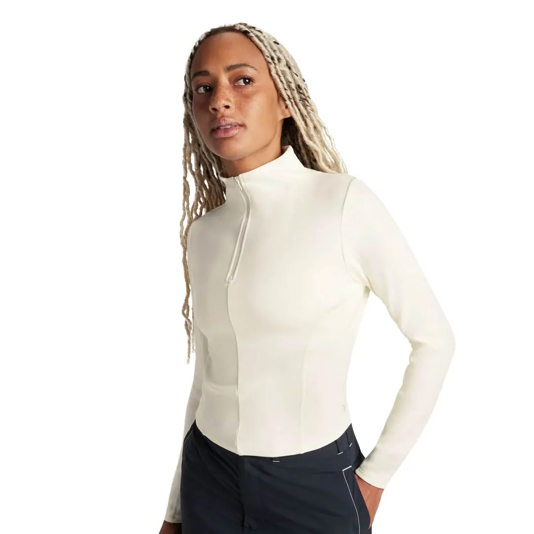 Adjustable Hood Feature Converse - Women's Half-Zip Mock Neck Long Sleeve Top (10027392 A01)