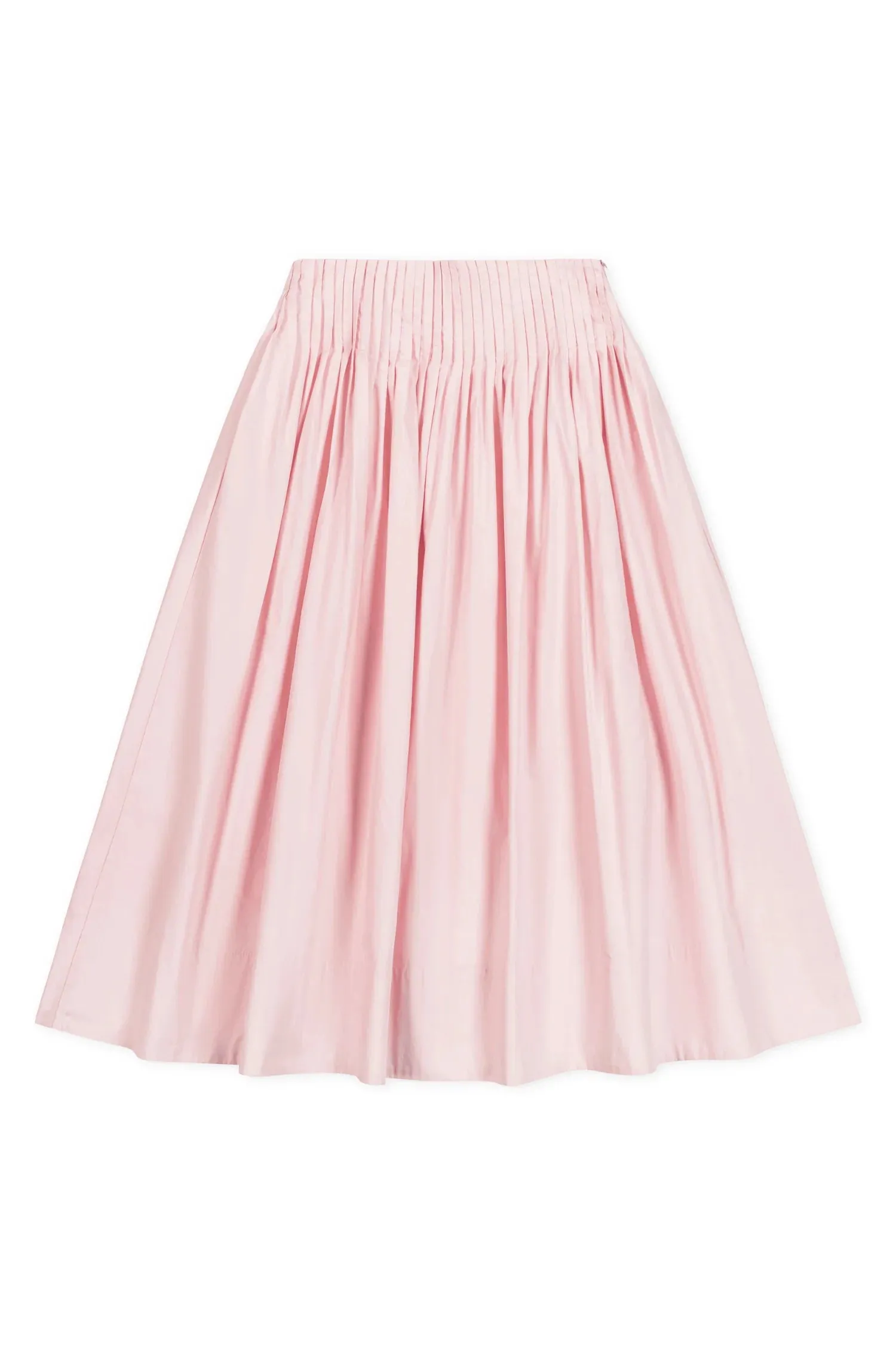 Pleated design Baby Pink Uni Pleated Midi Skirt
