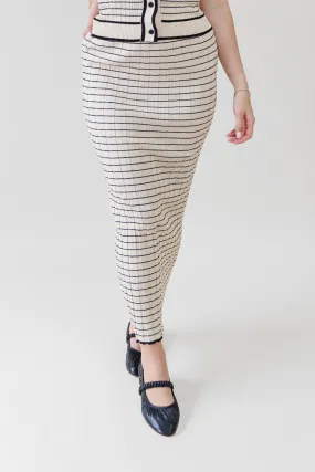 Ruching Details Eco conscious NOVA STRIPED SKIRT