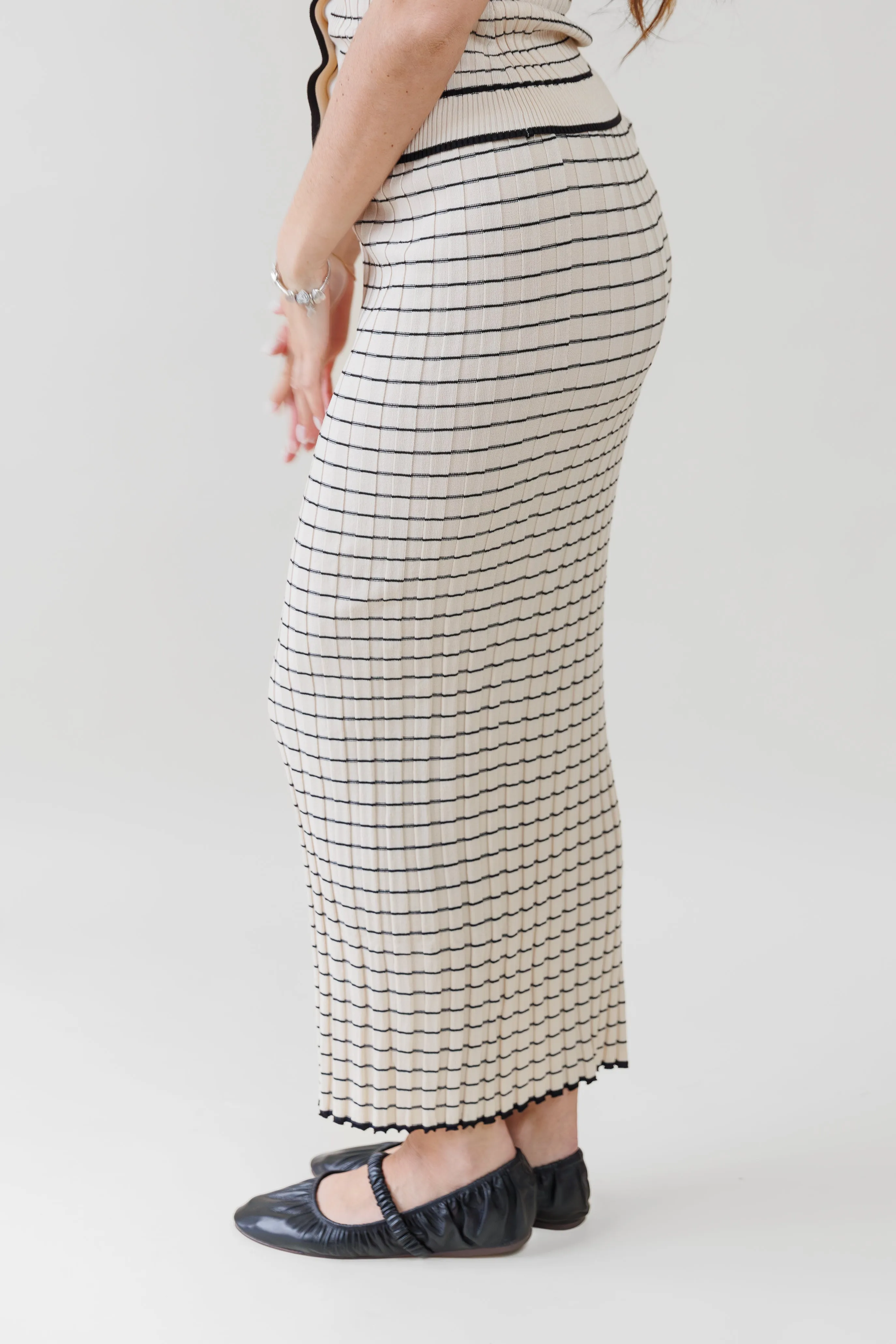 Faux Leather Geometric Print NOVA STRIPED SKIRT