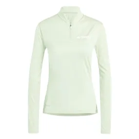 adidas - Women's Terrex 1/4 Zip Long Sleeve T-Shirt (IP4807) Double Layered Hood Abrasion resistant