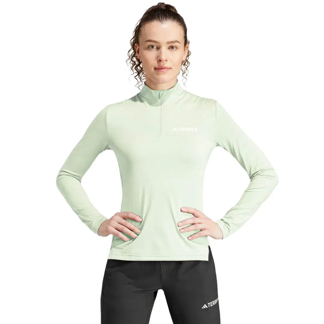 Contrast Stitch adidas - Women's Terrex 1/4 Zip Long Sleeve T-Shirt (IP4807)