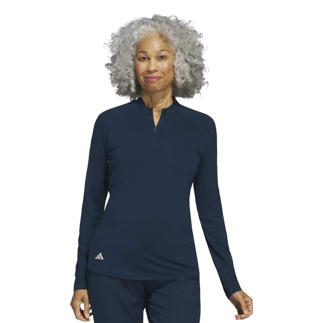 adidas - Women's 1/4 Zip Long Sleeve Polo (HY3974) Hidden Ventilation Zones