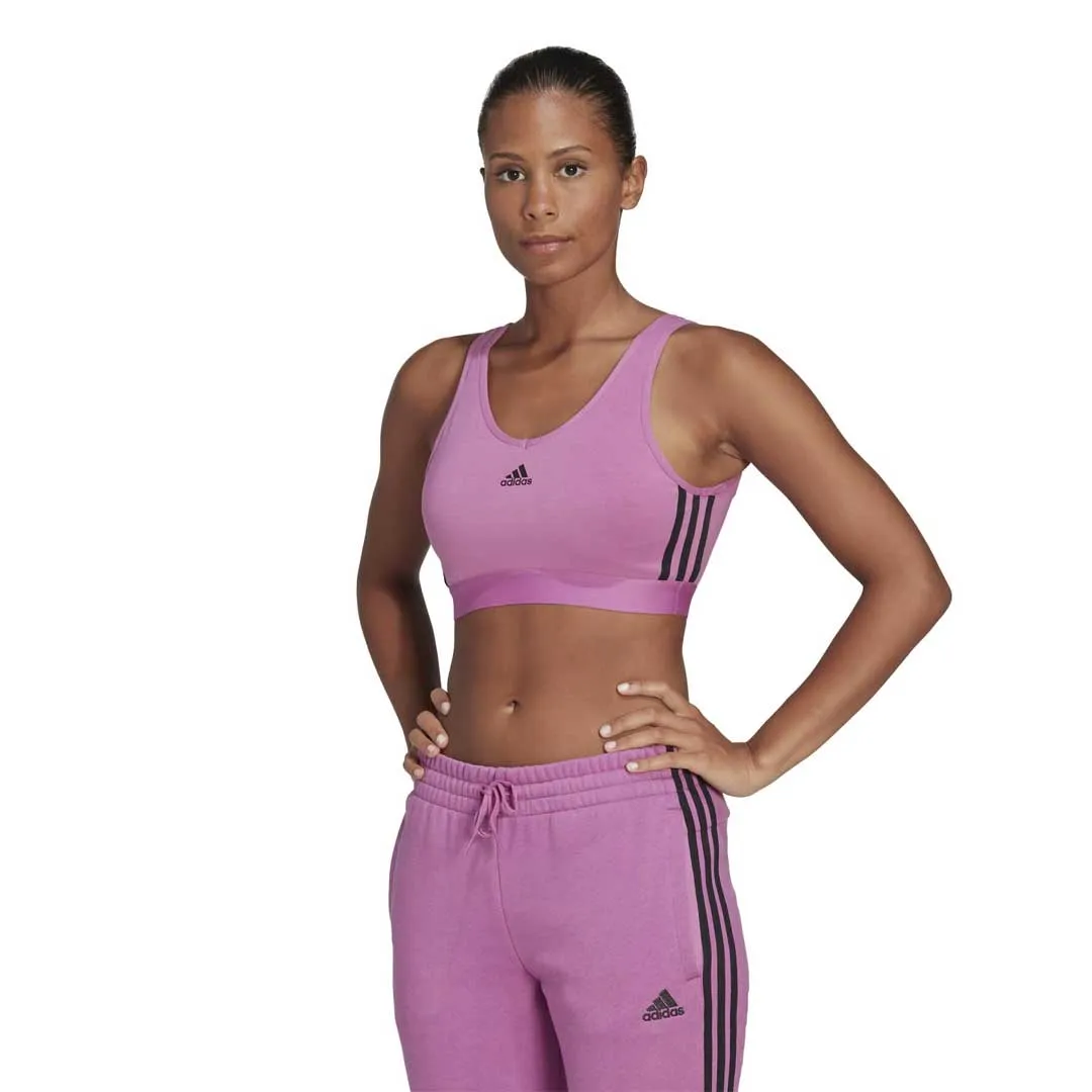 Elasticized Edging High Collar Structure adidas - Women's 3-Stripes Sports Bra (HL4453)