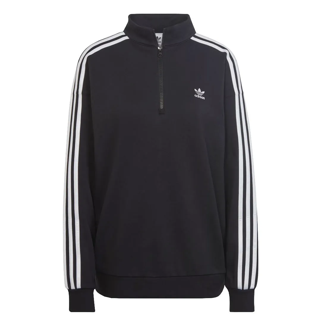 adidas - Women's Adicolor Trefoil 1/4 Zip Sweatshirt (II6087) Adjustable hood design