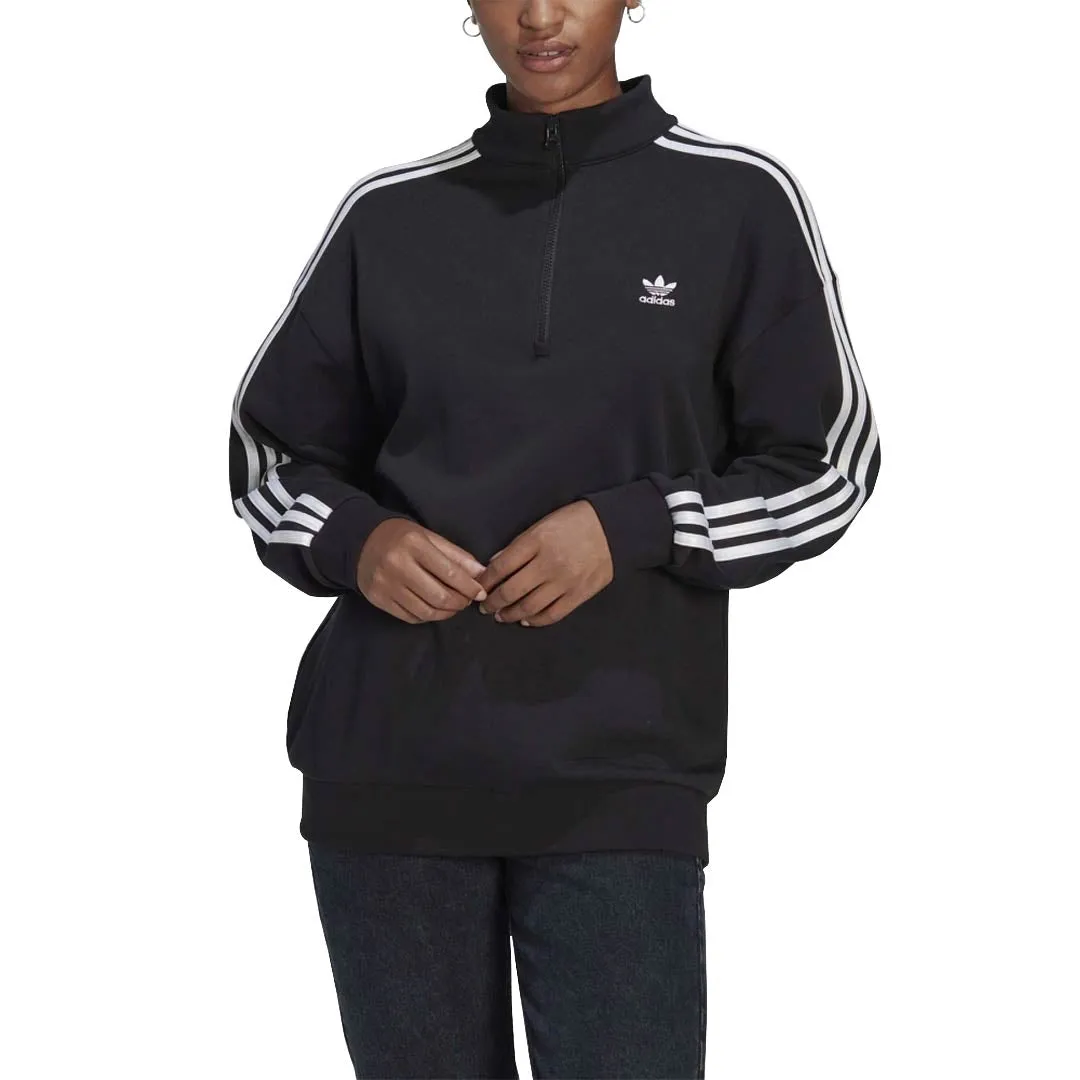 Fire Retardant Treated Fabric adidas - Women's Adicolor Trefoil 1/4 Zip Sweatshirt (II6087)
