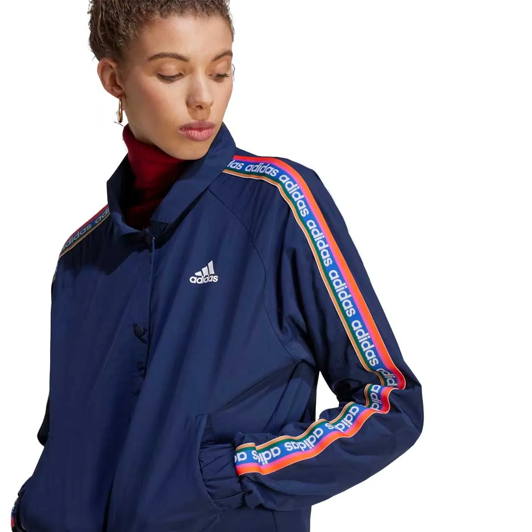 Weekend Casual Fit Drop Tail Hem adidas - Women's adidas x FARM Rio Coach Jacket (IM2366)