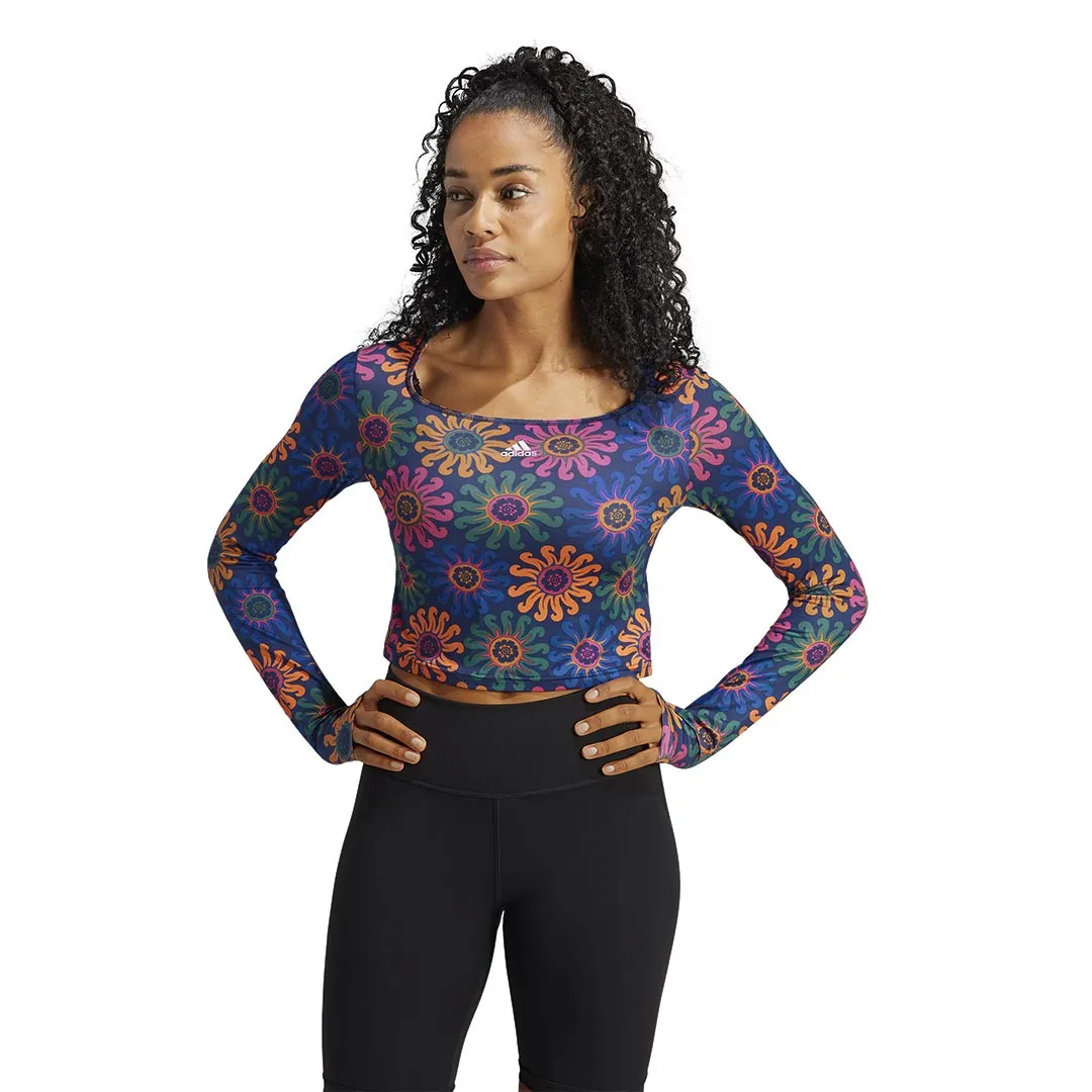 Weatherproof Zipper Seals adidas - Women's adidas x FARM Rio Crop Long Sleeve T-Shirt (IM2360)