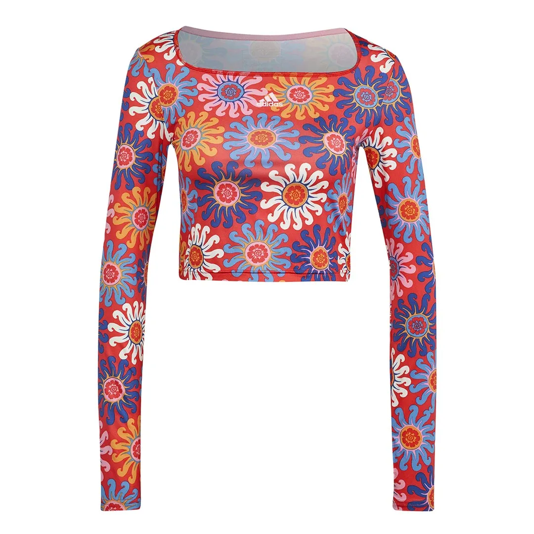 Neutral Fit Design Durable Outer Layer adidas - Women's adidas x FARM Rio Crop Long Sleeve T-Shirt (IM2361)