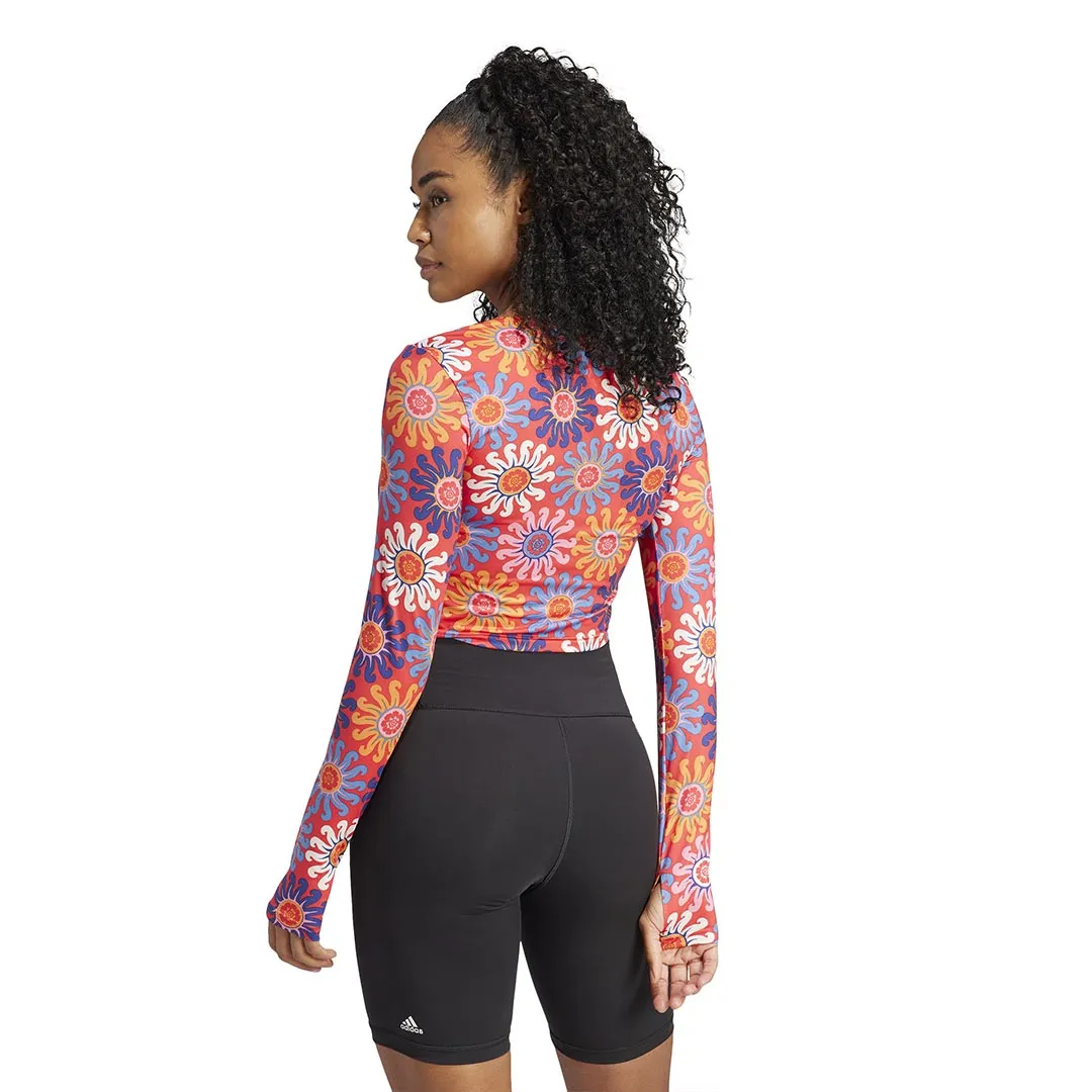 adidas - Women's adidas x FARM Rio Crop Long Sleeve T-Shirt (IM2361) Non Chafing Neckline Bold Statement