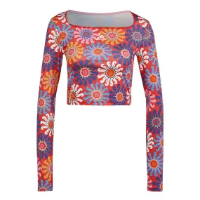 Neutral Fit Design Durable Outer Layer adidas - Women's adidas x FARM Rio Crop Long Sleeve T-Shirt (IM2361)