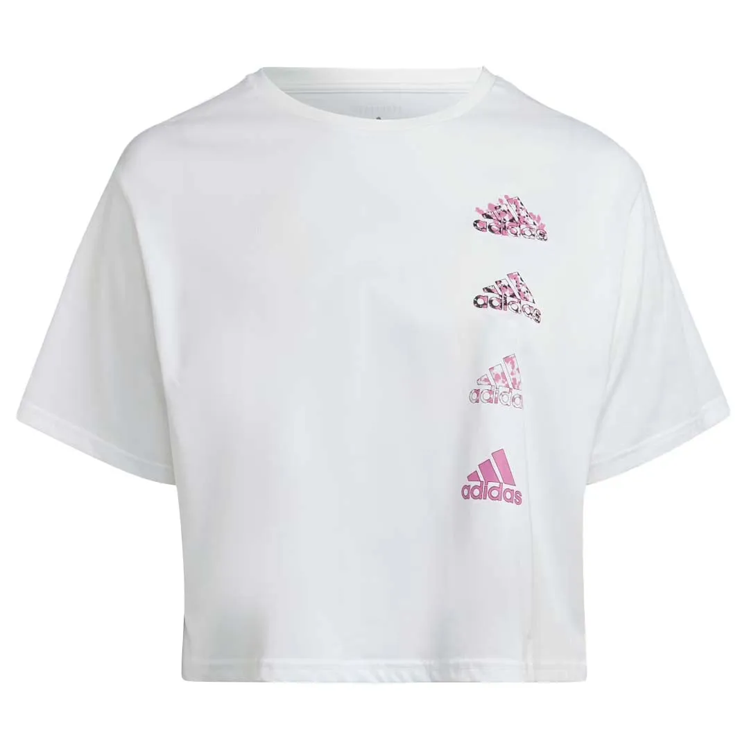 Light Activated Cooling adidas - Women's Aeroready Crop Graphic T-Shirt (Plus Size) (HM1288)