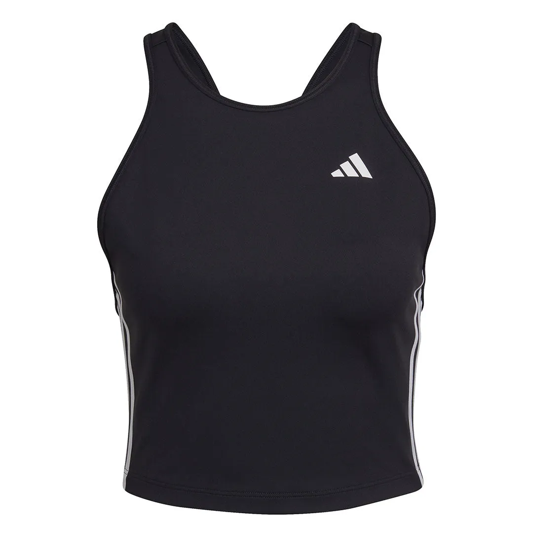ElasticizedWaistbandSystem Cozy Comfort adidas - Women's AEROREADY Made For Training 3-Stripes Crop Tank Top (HN1049)
