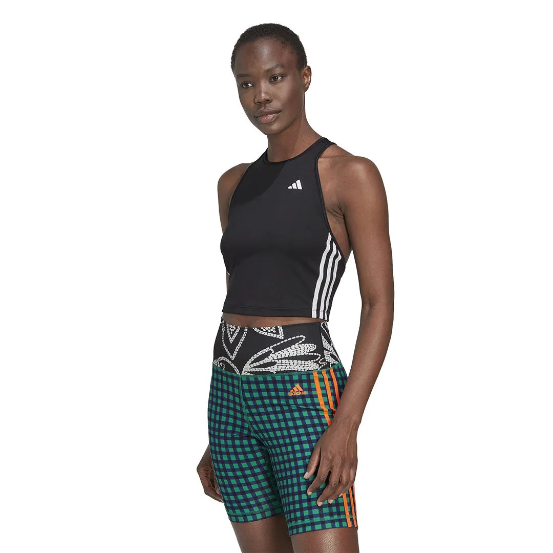 Bonded Zippers adidas - Women's AEROREADY Made For Training 3-Stripes Crop Tank Top (HN1049)