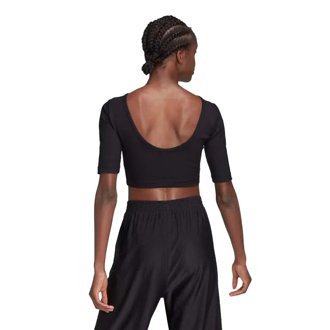 adidas - Women's Aeroready Studio Open-Back Cropped Top (HD8937) Wrinkle Free Exterior