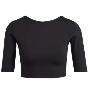 adidas - Women's Aeroready Studio Open-Back Cropped Top (HD8937) Leather Bits High End Look