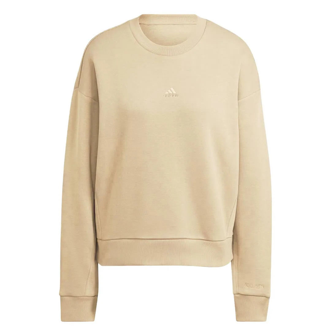 adidas - Women's All SZN Fleece Sweatshirt (IC6452) Hypoallergenic Interior Layer Classic Fit