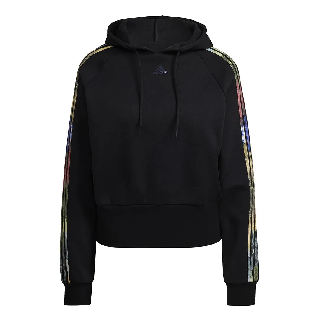 adidas - Women's Allover Print Hoodie (HI0028) ConvertibleCollar Flexible Joint Articulation