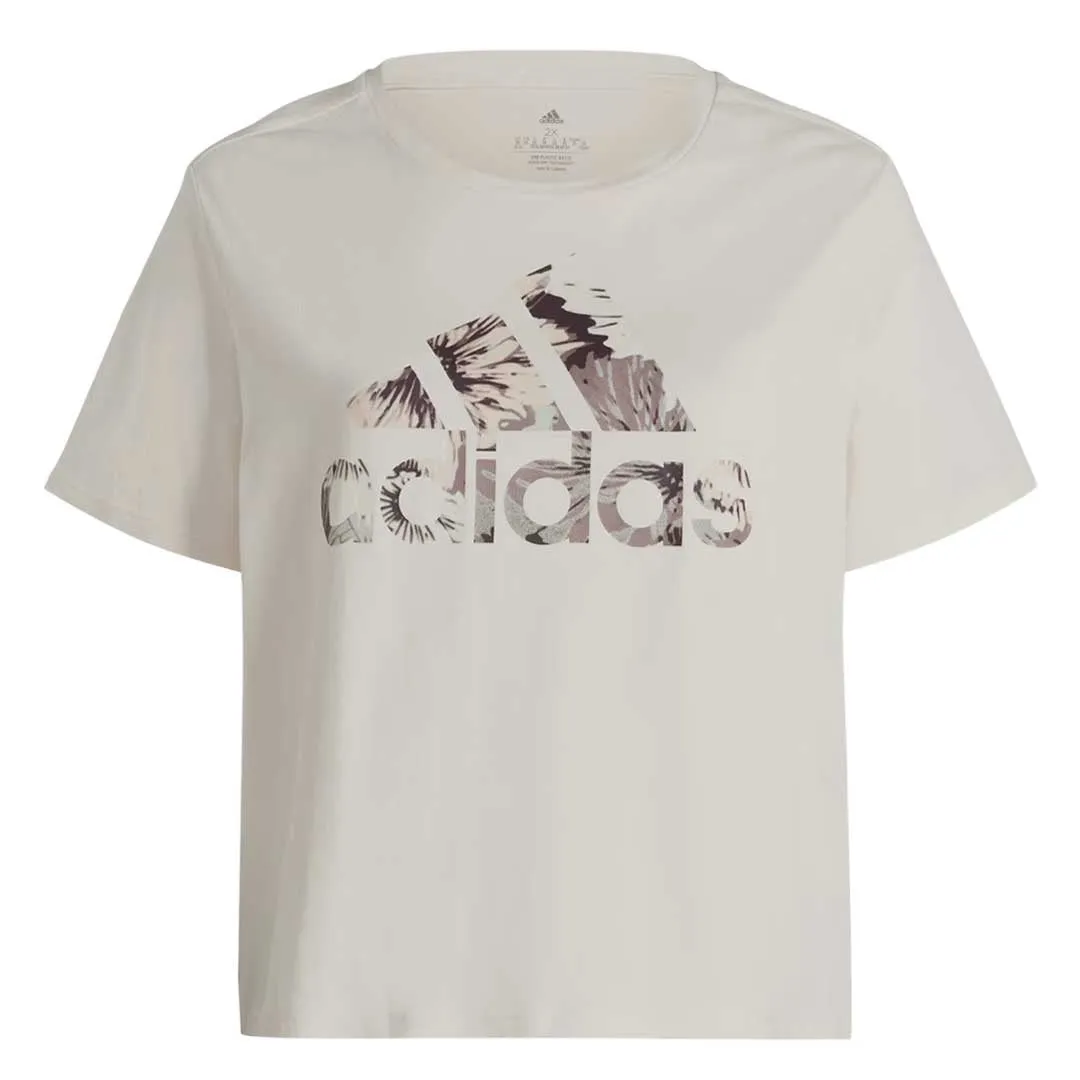 adidas - Women's Allover Print Regular T-Shirt (Plus Size) (HN5281) AdjustableHood Quick Dry Fabric Technology