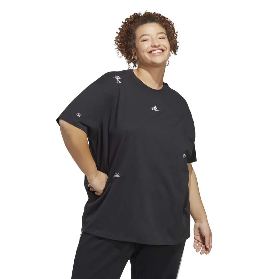 adidas - Women's Bluv Boyfriend Short Sleeve T-Shirt (Plus Size) (IC0813) Quick Dry Fabric Outdoor Adventure Wear