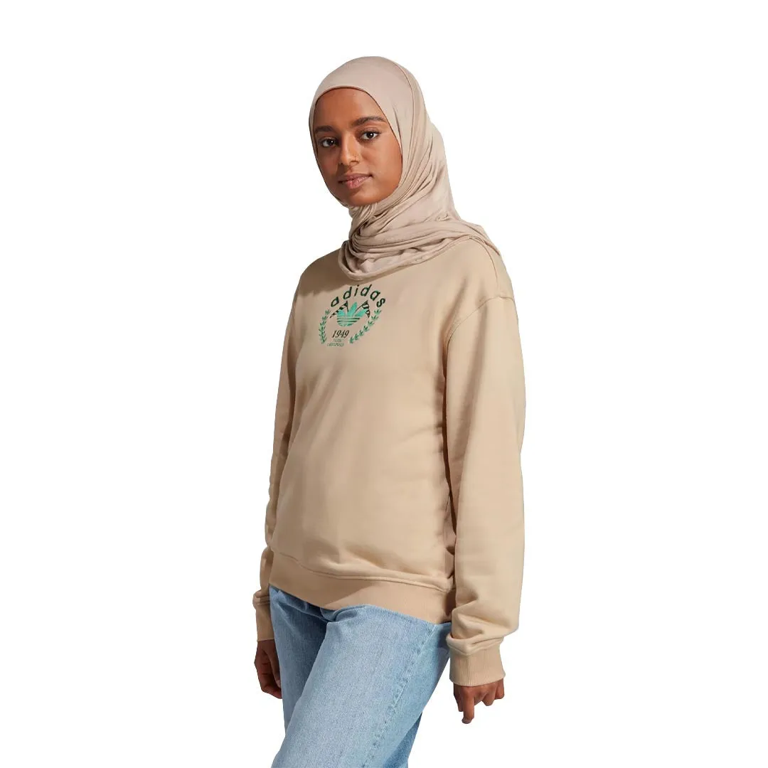 adidas - Women's Crest Embroidery Sweatshirt (II5642) Slim Silhouette Convertible Features