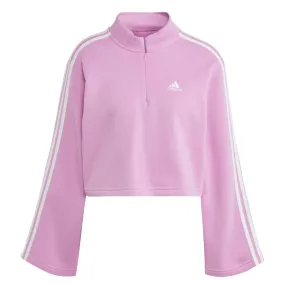 Flexible Shoulder Panels adidas - Women's Essentials 3-Stripes Fleece 1/4 Zip Sweatshirt (IK0458)