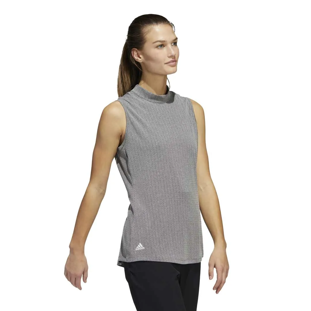 adidas - Women's Essentials Mock Neck Sleeveless Polo (HA3480) Flat Lock Stitching