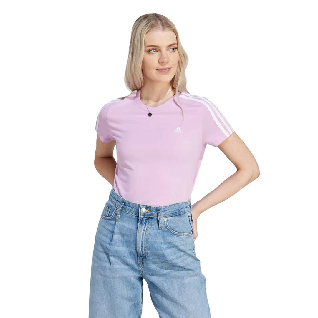 adidas - Women's Essentials Slim 3-Stripes T-Shirt (IM2795) Breathable Lining Simple Detail