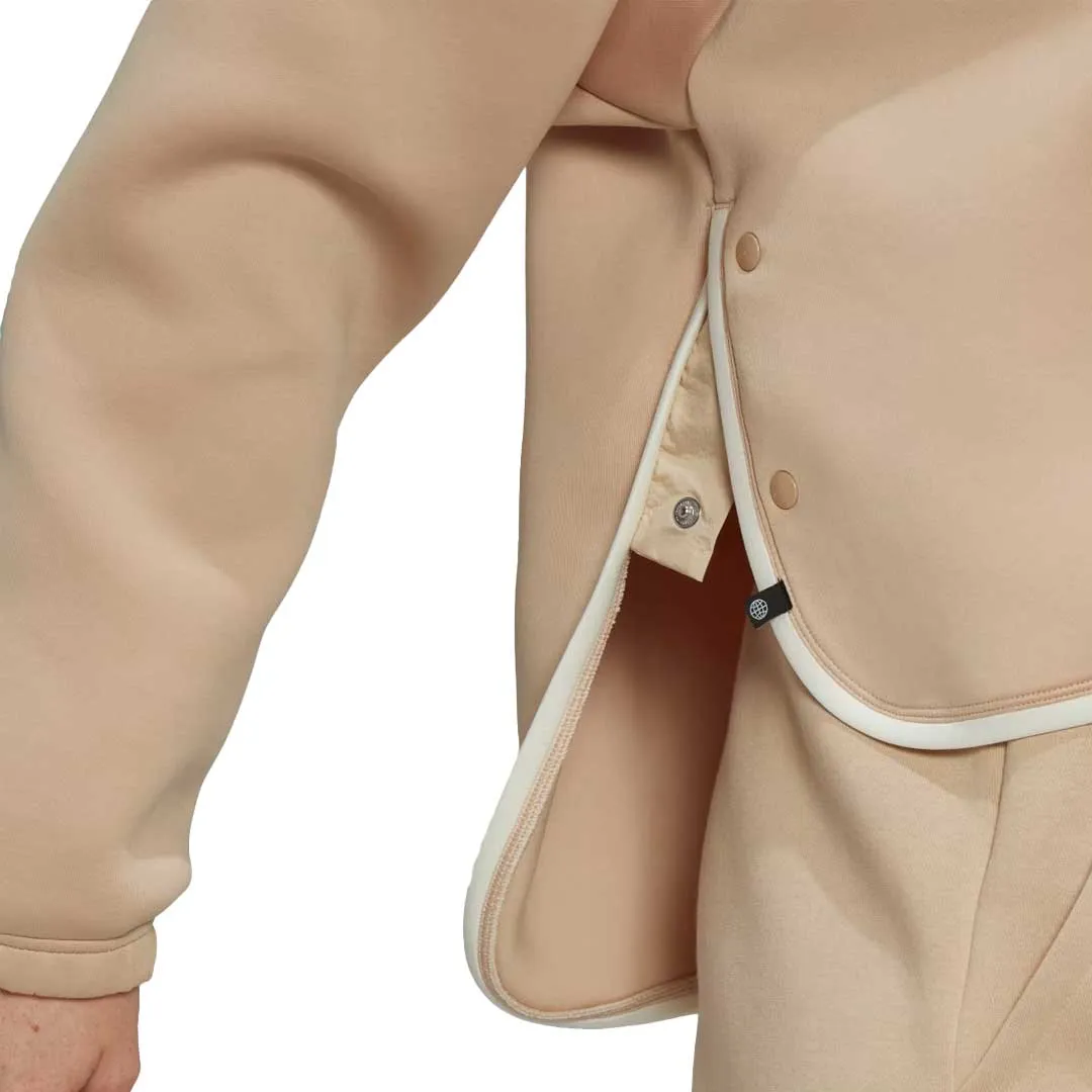 adidas - Women's Funnel Neck Spacer Sweater (HM1545) Modern Drop Tail Hem Nylon Shell Construction