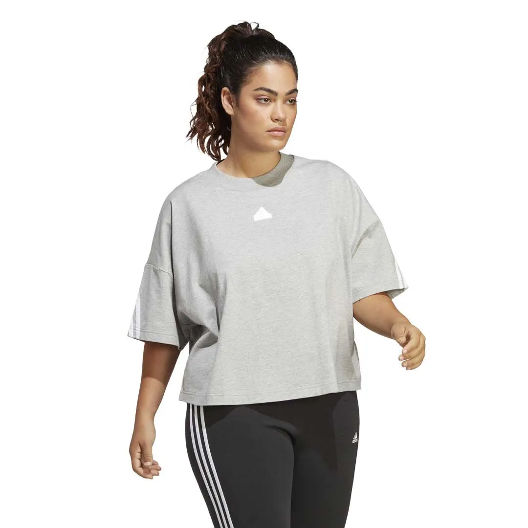 adidas - Women's Future Icons 3-Stripes T-Shirt (Plus Size) (IC0462) Adjustable drawstring Stretch Comfort
