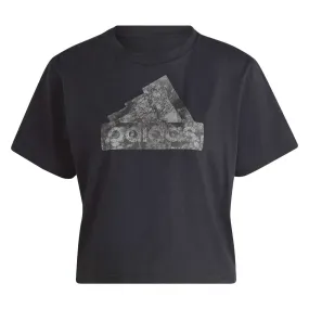 adidas - Women's Future Icons Graphic Crop T-Shirt (IM4255) Moisture Wicking Inner Layer HighNeckDesign