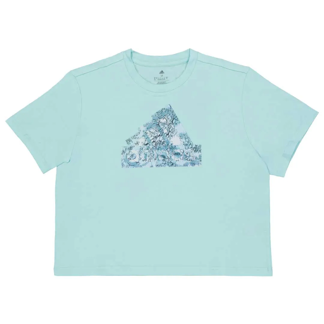 Wrinkle Free Fabric Flexible Hood Design adidas - Women's Future Icons Graphic Crop T-Shirt (IM4265)