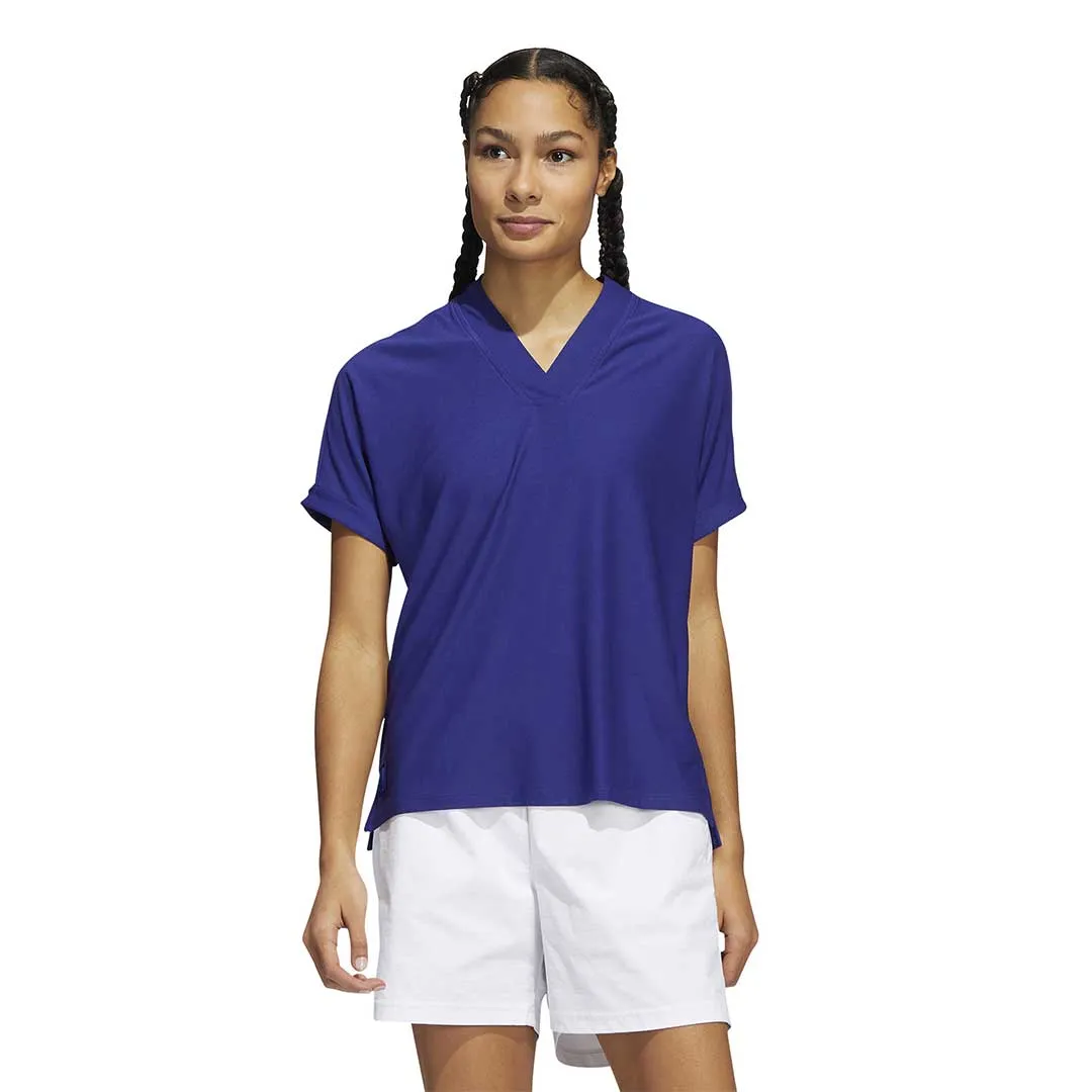 adidas - Women's Go-To Short Sleeve Polo (HA6043) Stylish Chill Piece Tagless Neckline Design