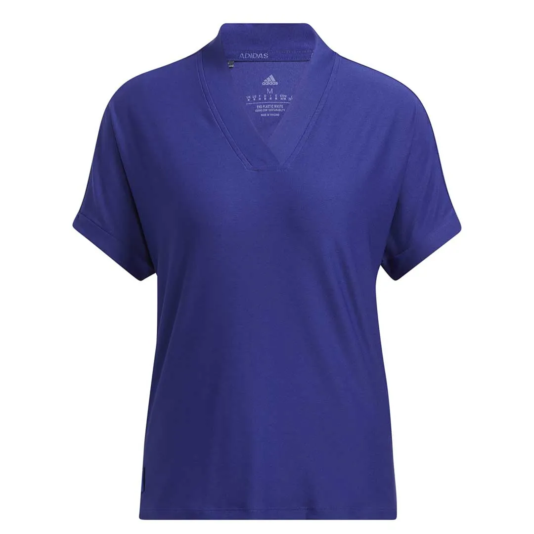 adidas - Women's Go-To Short Sleeve Polo (HA6043) Magnetic Closure HighVisibility Trims