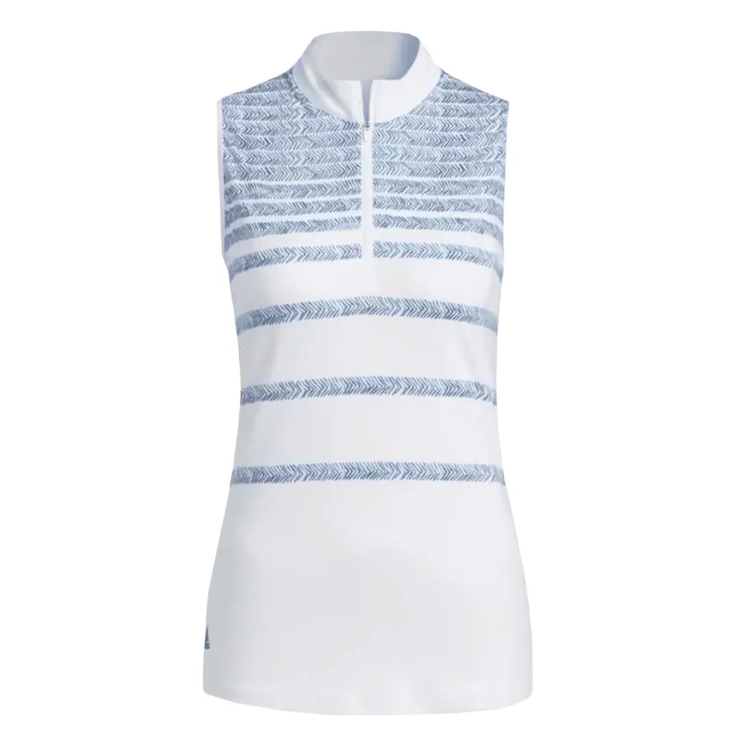 WindproofTechnology Thermal Core Technology adidas - Women's Herringbone Stripe Sleeveless Polo (HG6966)