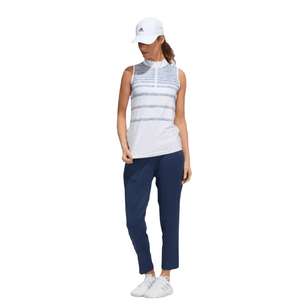 Ventilated Panels adidas - Women's Herringbone Stripe Sleeveless Polo (HG6966)