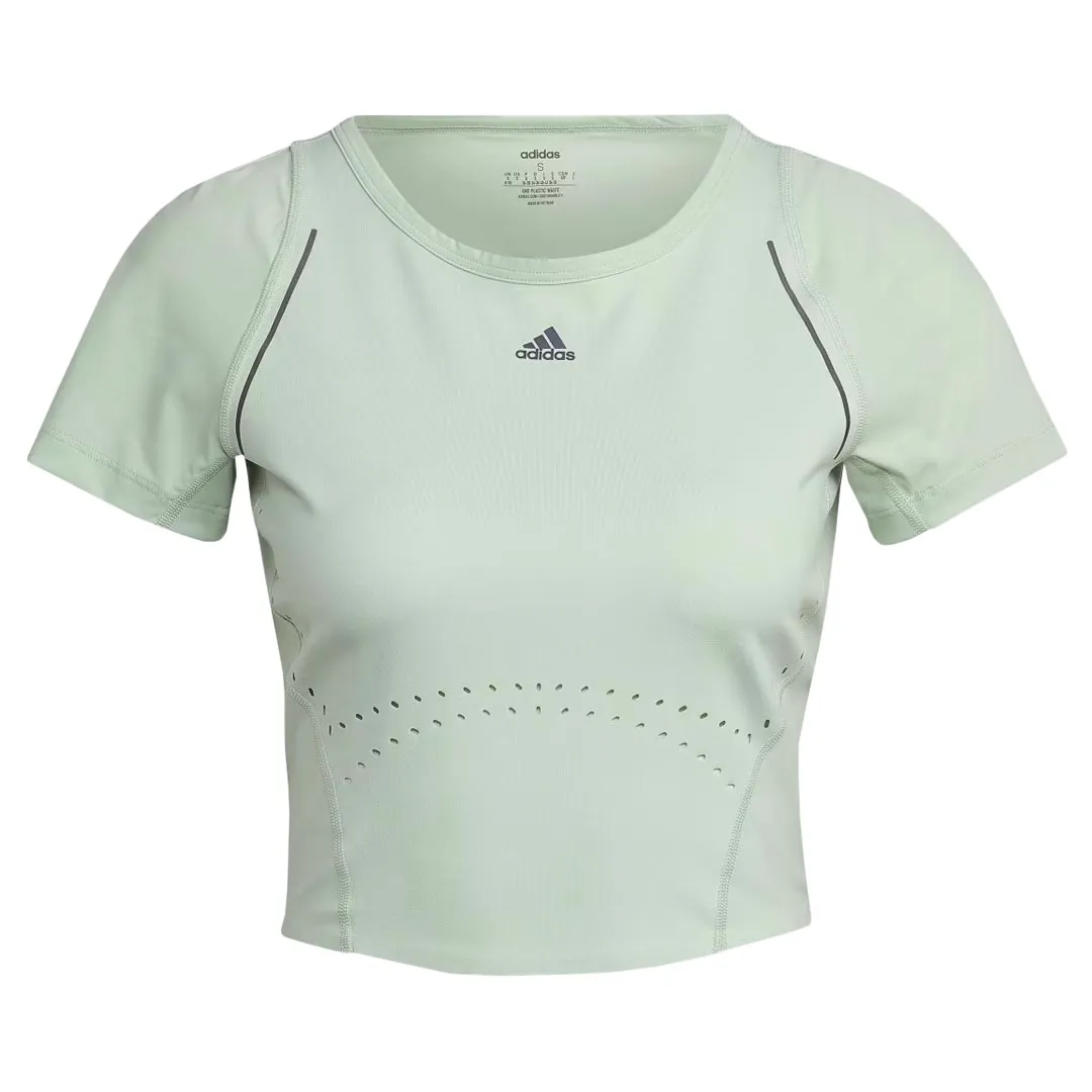 adidas - Women's HIIT 45s Crop T-Shirt (HM8097) Lightweight Packability