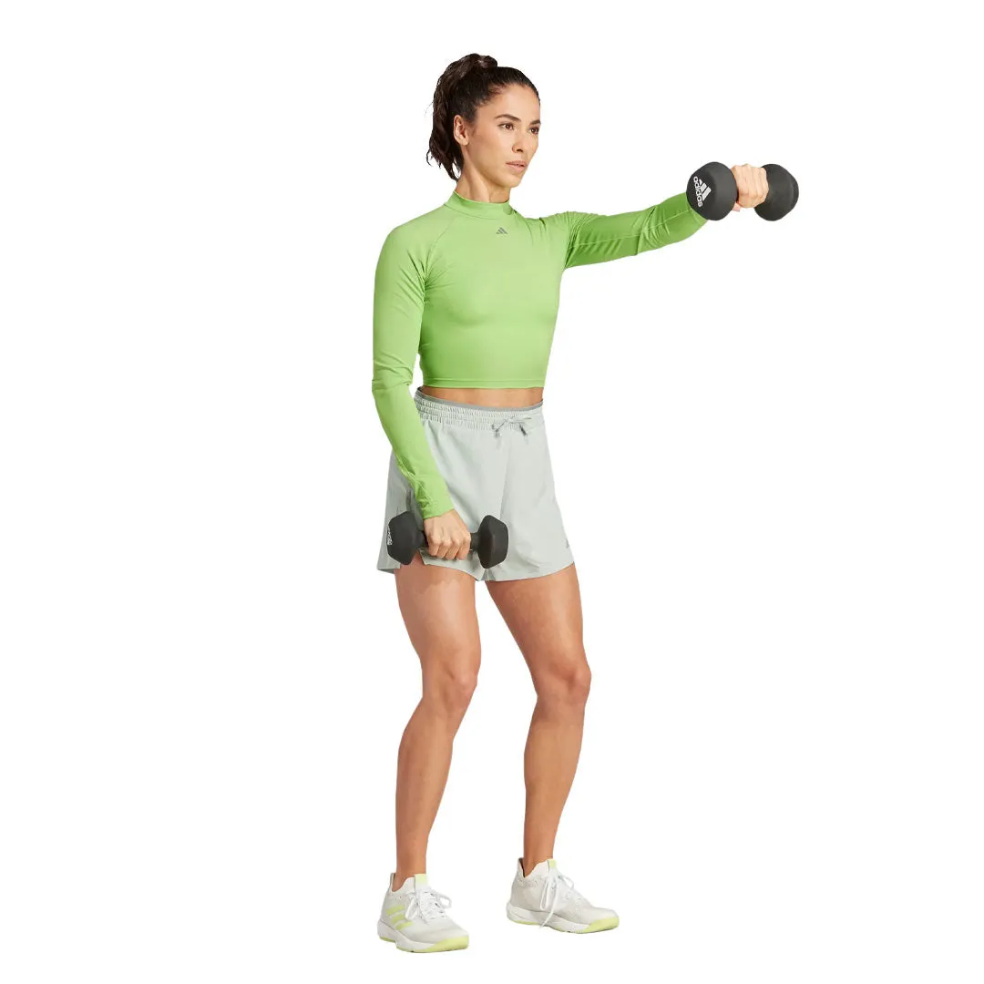 adidas - Women's HIIT Heat.Rdy Long Sleeve Crop T-Shirt (IM2656) Ergonomic Drape