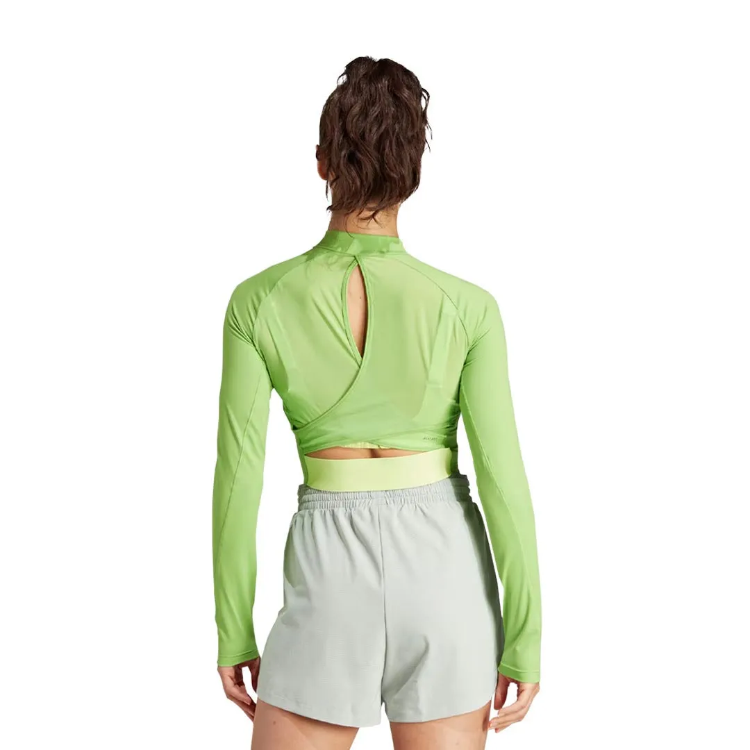SeamSealed Edges Layered Hem Design adidas - Women's HIIT Heat.Rdy Long Sleeve Crop T-Shirt (IM2656)