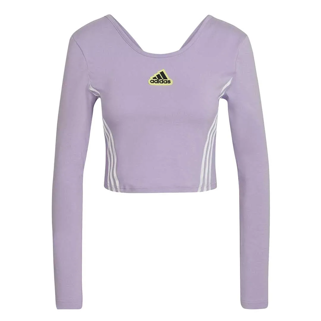 adidas - Women's Hyperpulse Cropped  Long Sleeve Top (HU0264) Thermal regulation Adjustable Hood