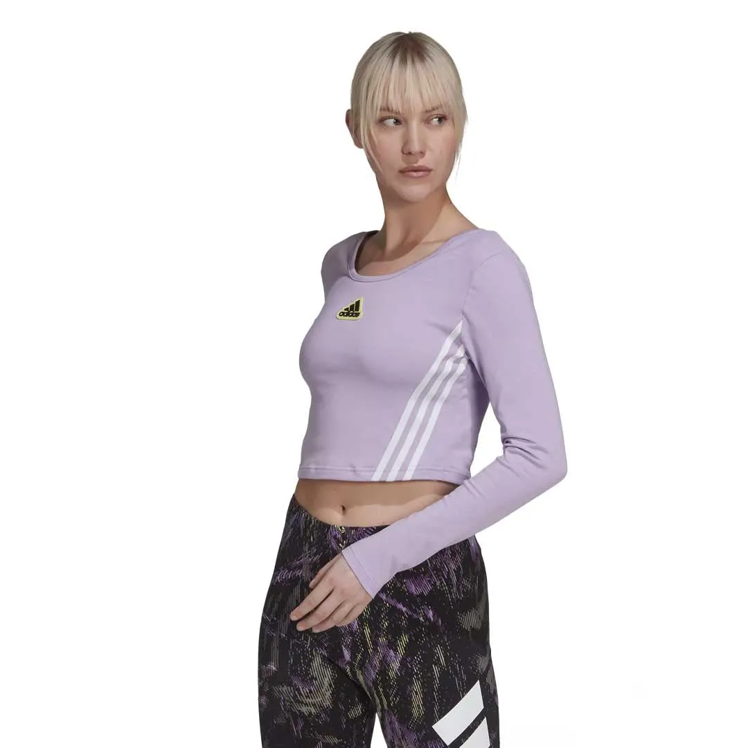 adidas - Women's Hyperpulse Cropped  Long Sleeve Top (HU0264) Tear Resistant Material Erasable Stains Treatment