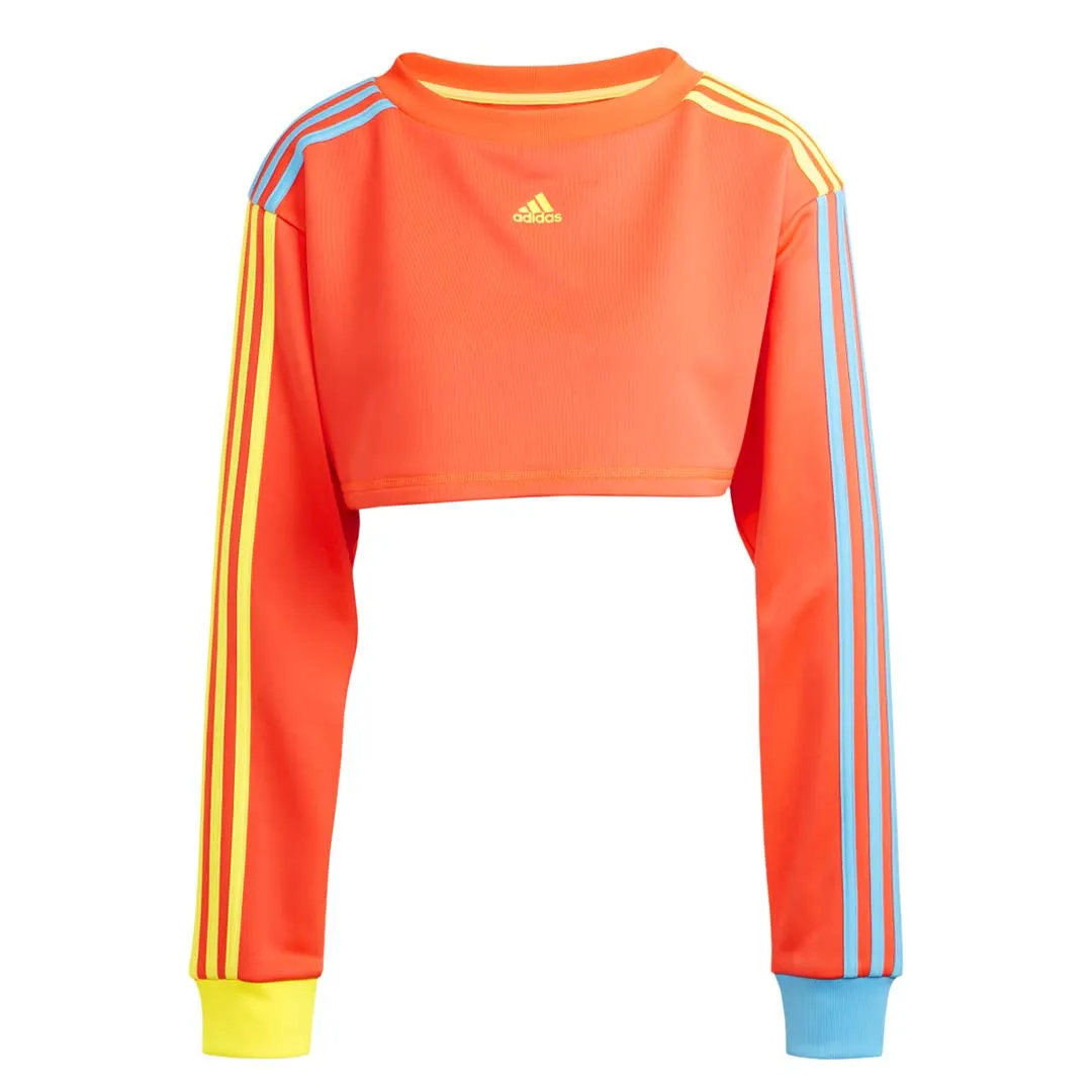 Silicone Grip Trim Wrinkle Free Exterior adidas - Women's Kidcore Cropped Sweatshirt (IK7067)