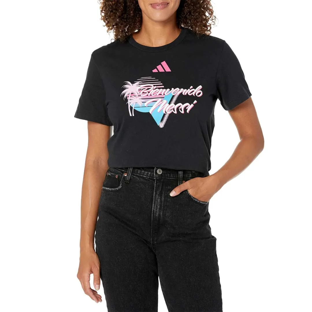 Neutral Street Style Eco Friendly Material adidas - Women's Messi x Bienvenido T-Shirt (JE9806)
