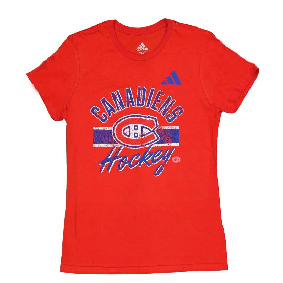 adidas - Women's Montreal Canadiens Blend T-Shirt (IB5640) Airy Layer Fit Classic Fit