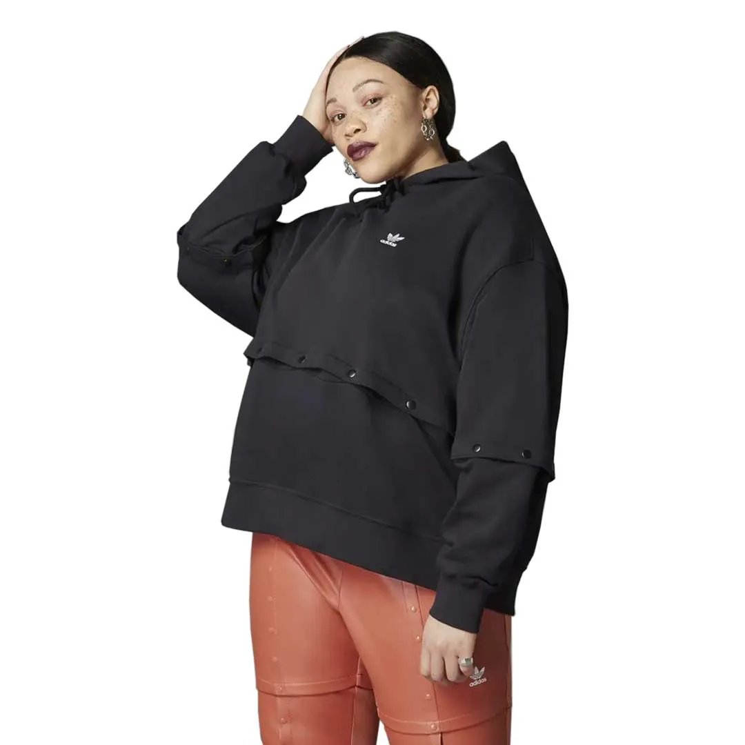 Weatherproof Zipper Closure adidas - Women's Original Snap-Button Hoodie (Plus Size) (HF2070)