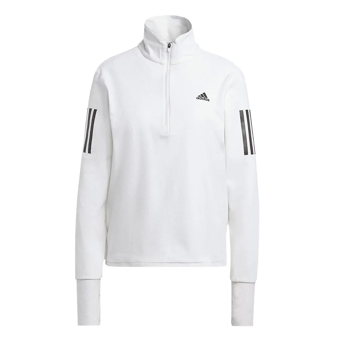 Stowable Hood adidas - Women's Own The Run 1/2 Zip Sweatshirt (HR9983)